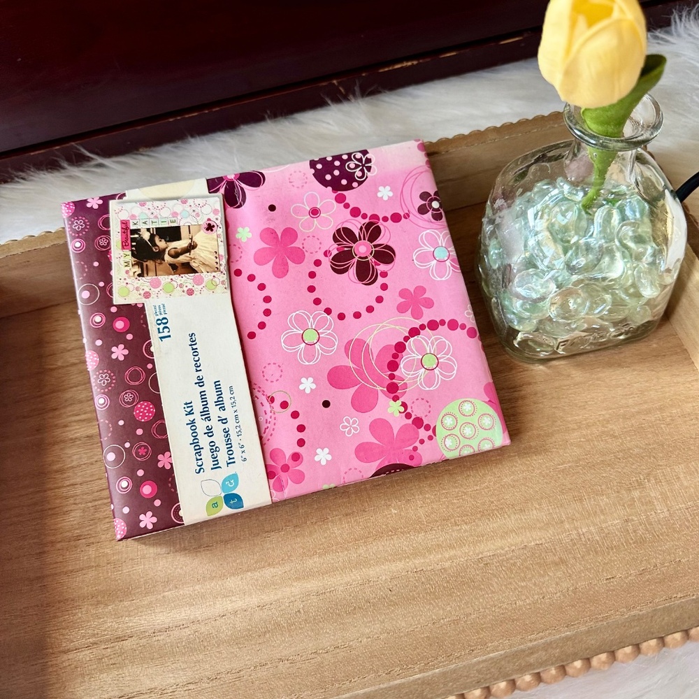 Scrapbook‎ Album Kit 6x6 Pink Floral Paper Craft Set